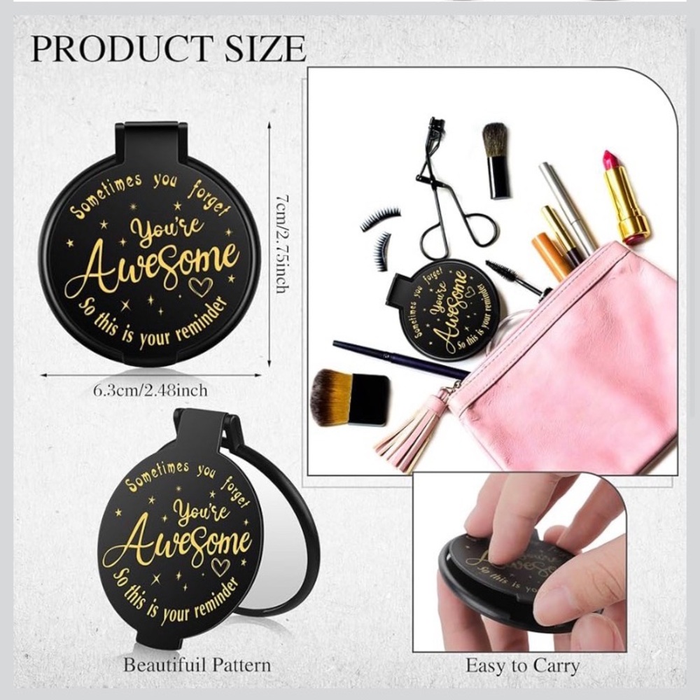 RESERVED 💜Sellers Gifts -15 PACK You’re Awesome”Compact Mirrors - Picture 2 of 7